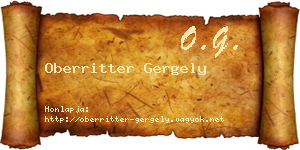 Oberritter Gergely névjegykártya